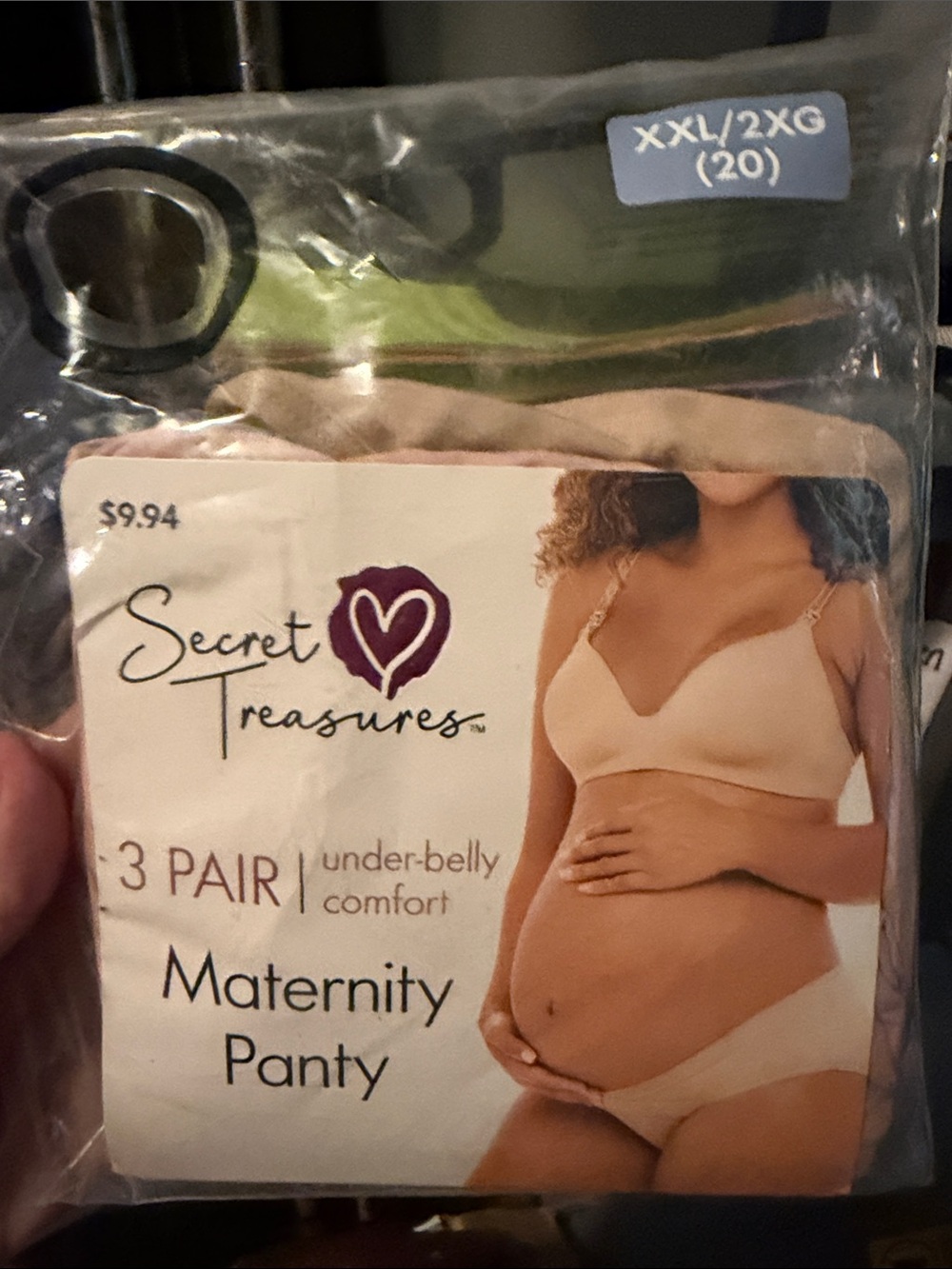 💜 Secret Treasures Women's Maternity Under The Belly Panty, 3 Pack Size:XXL(20)